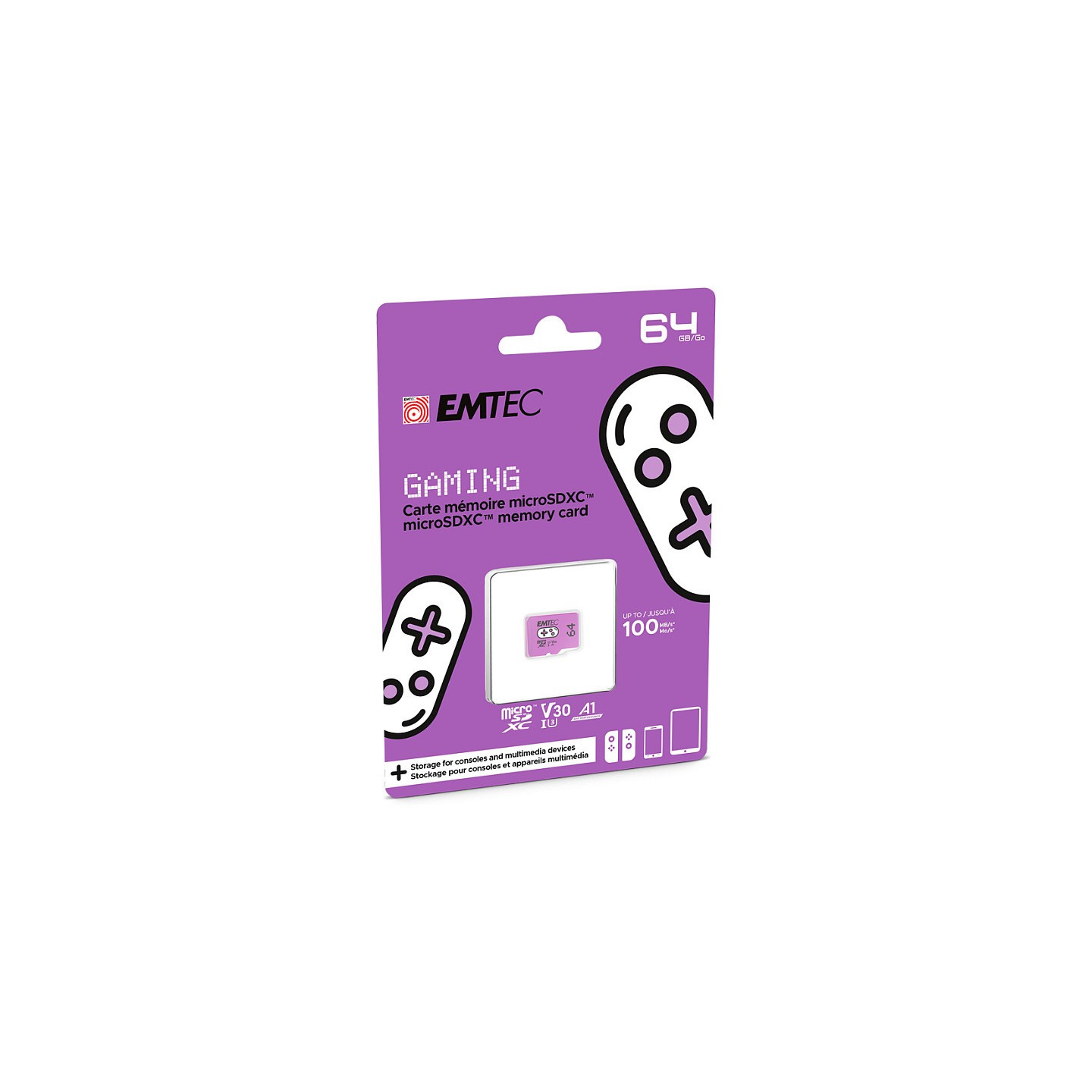 CARD Emtec m64GB UHS-I U3 V30 A1 Gaming Purple — Buy in Cyprus with Fast Delivery