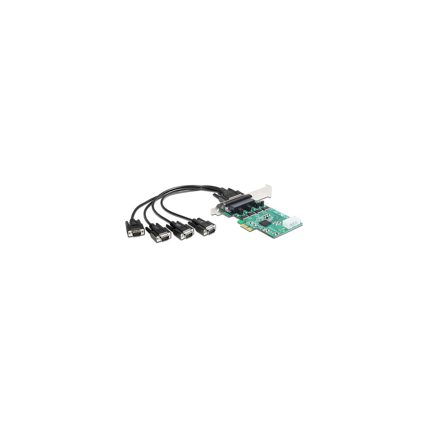 PCI Express x1 Karte zu 4 x Seriell RS-232 High Speed 921K mit Spannungsversorgung — Buy in Cyprus with Fast Delivery