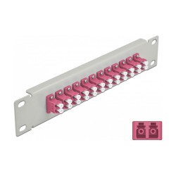 Delock 10? LWL Patchpanel 12 Port LC Duplex violett 1 HE grau — Buy in Cyprus with Fast Delivery