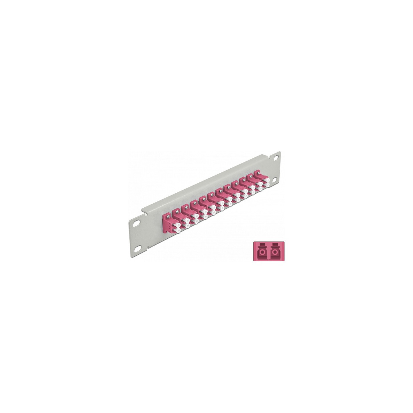 Delock 10? LWL Patchpanel 12 Port LC Duplex violett 1 HE grau — Buy in Cyprus with Fast Delivery