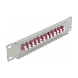 Delock 10? LWL Patchpanel 12 Port LC Duplex violett 1 HE grau — Buy in Cyprus with Fast Delivery