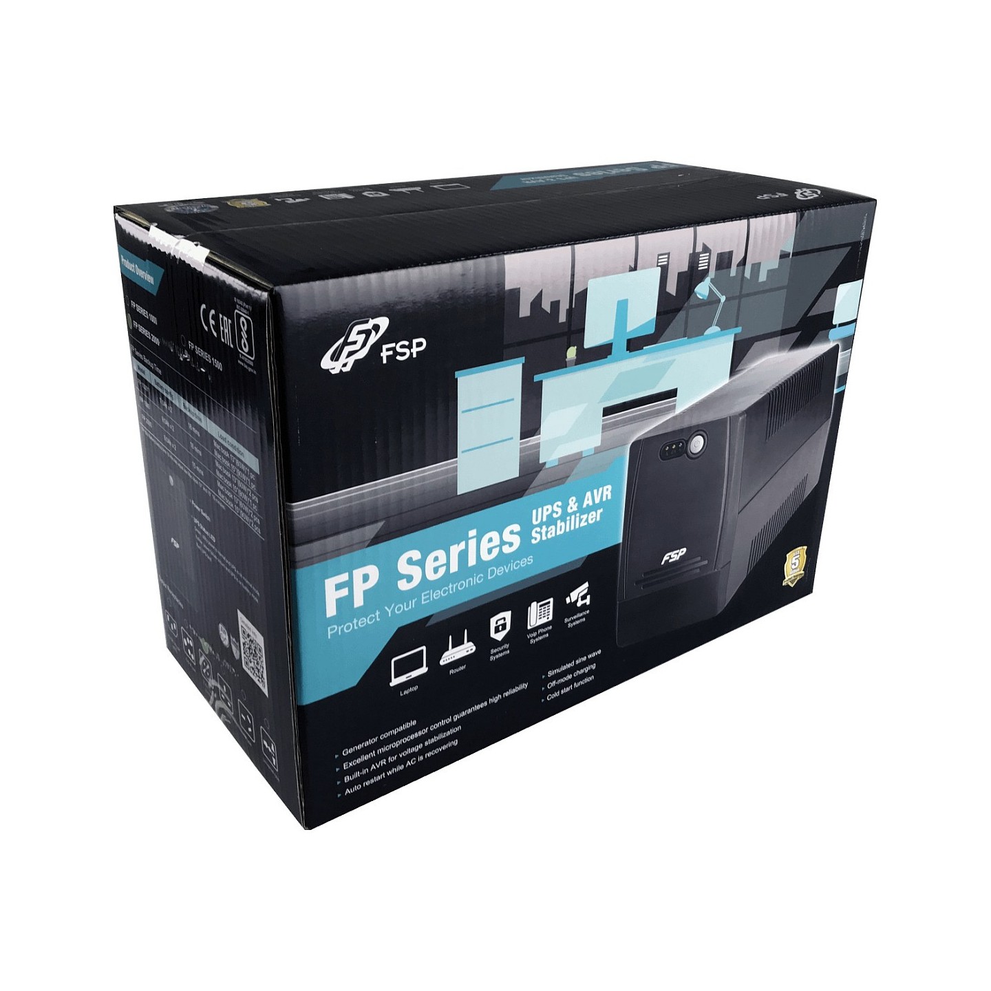 FSP FP 800 Line-interactive UPS 800VA 480W 2x Schuko — Buy in Cyprus with Fast Delivery