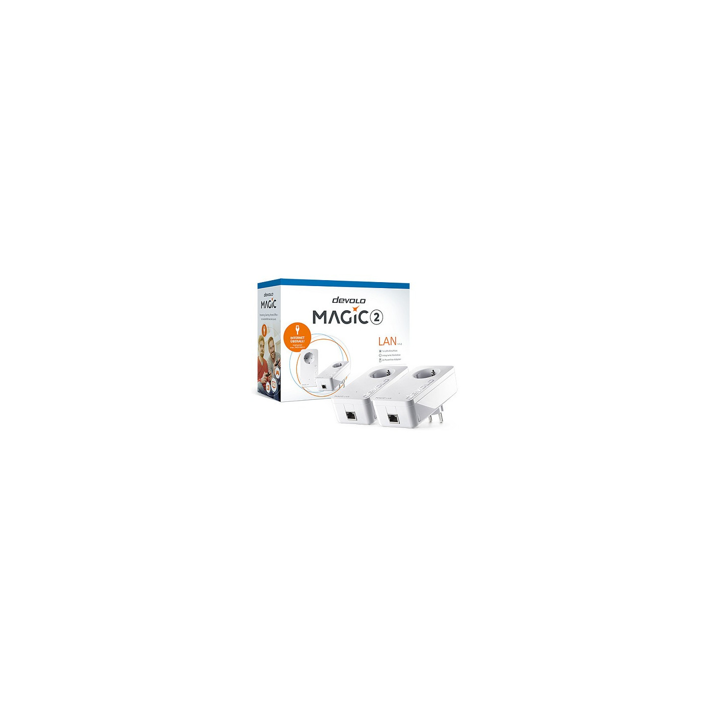 devolo Magic 2 LAN Powerline Starter Kit Powerline bis zu 2.400 Mbit s. 1x Gigabit LAN (pro Einheit)