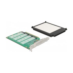 PCI Express x16 Karte zu 4 x intern NVMe M.2 Key M mit Kühlkörper - Bifurcation — Buy in Cyprus with Fast Delivery