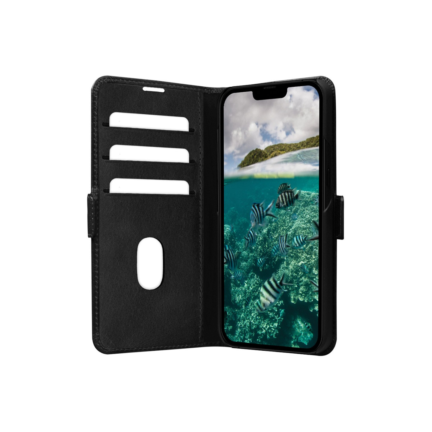 dbramante1928 Copenhagen Slim - Flip-Hlle fr Mobiltelefon - genarbtes Leder - Schwarz - fr Apple iPhone 14 Plus