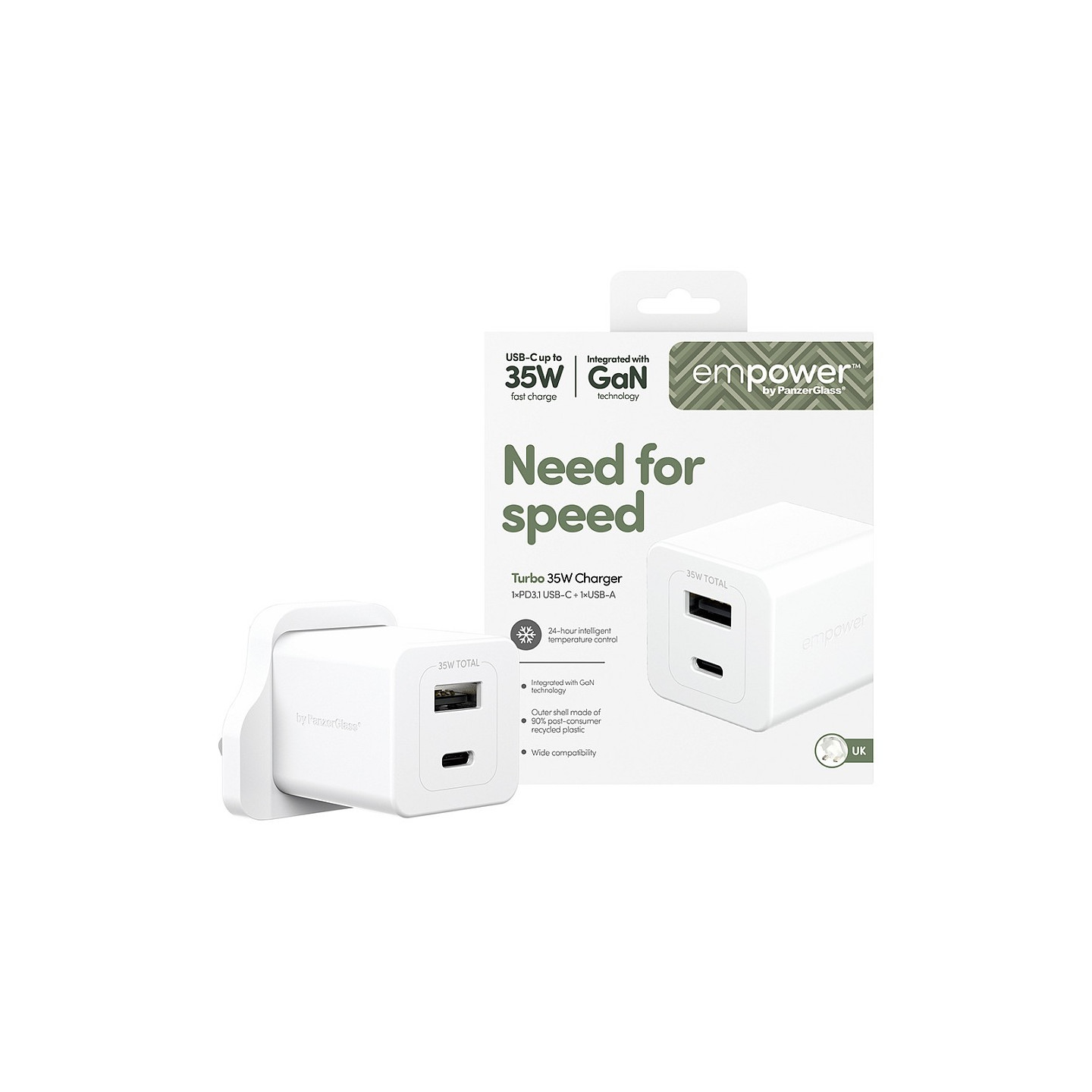 Panzerglass TURBO 35W CHARGER INCL. USB-C — Buy in Cyprus with Fast Delivery