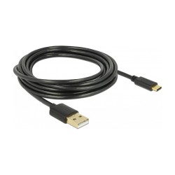 USB2.0 A to USB-C (ST-ST) 3m DeLOCK Black — Buy in Cyprus with Fast Delivery