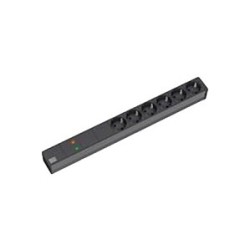 BACHMANN 48.26cm 19Zoll Steckdosenleiste 6-fach mit GVS ohne Schalter schwarz — Buy in Cyprus with Fast Delivery
