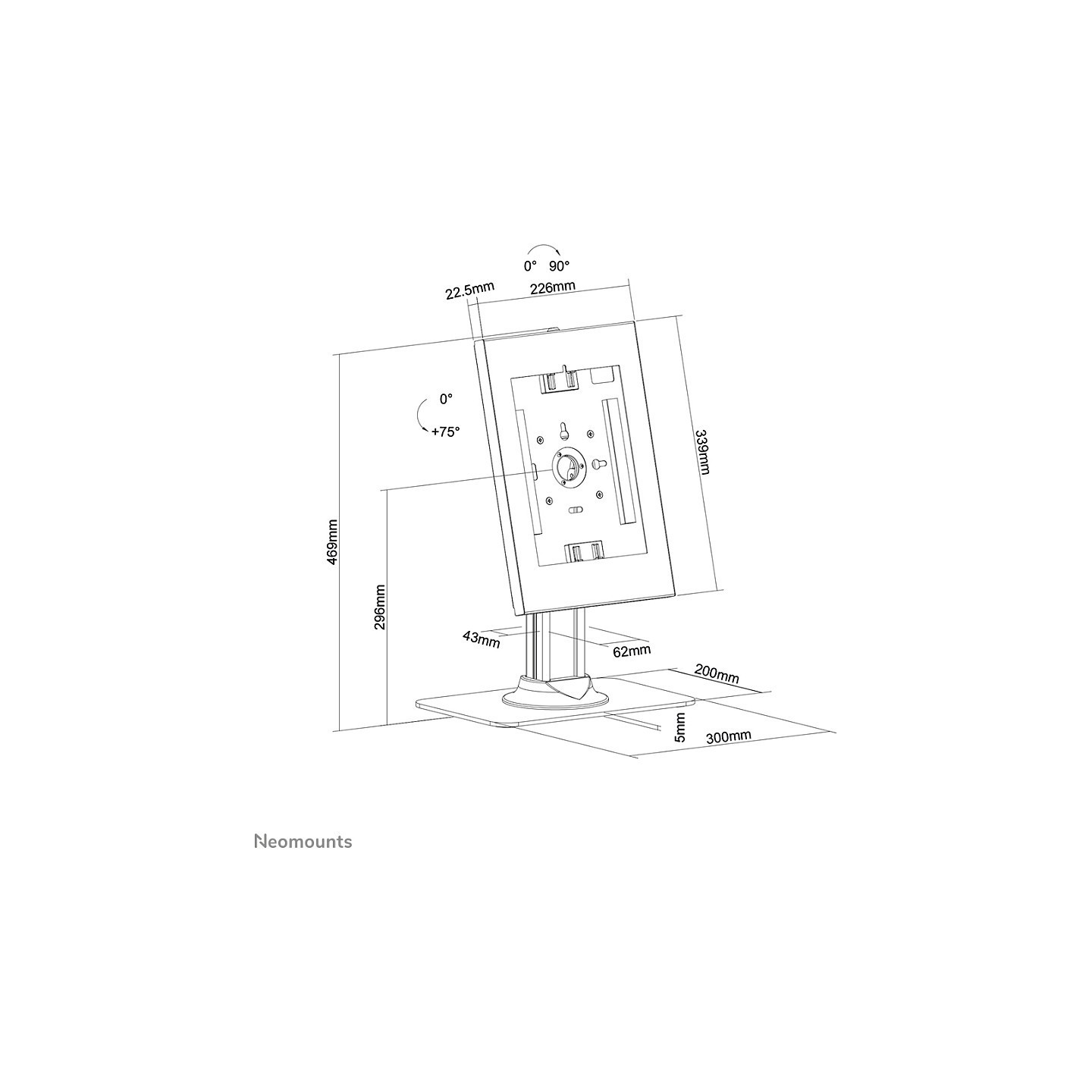 neig- und drehbare Tablet-Tischhalterung für 9.7-11'' Tablets DS15-650WH1 Neomounts White — Buy in Cyprus with Fast Delivery