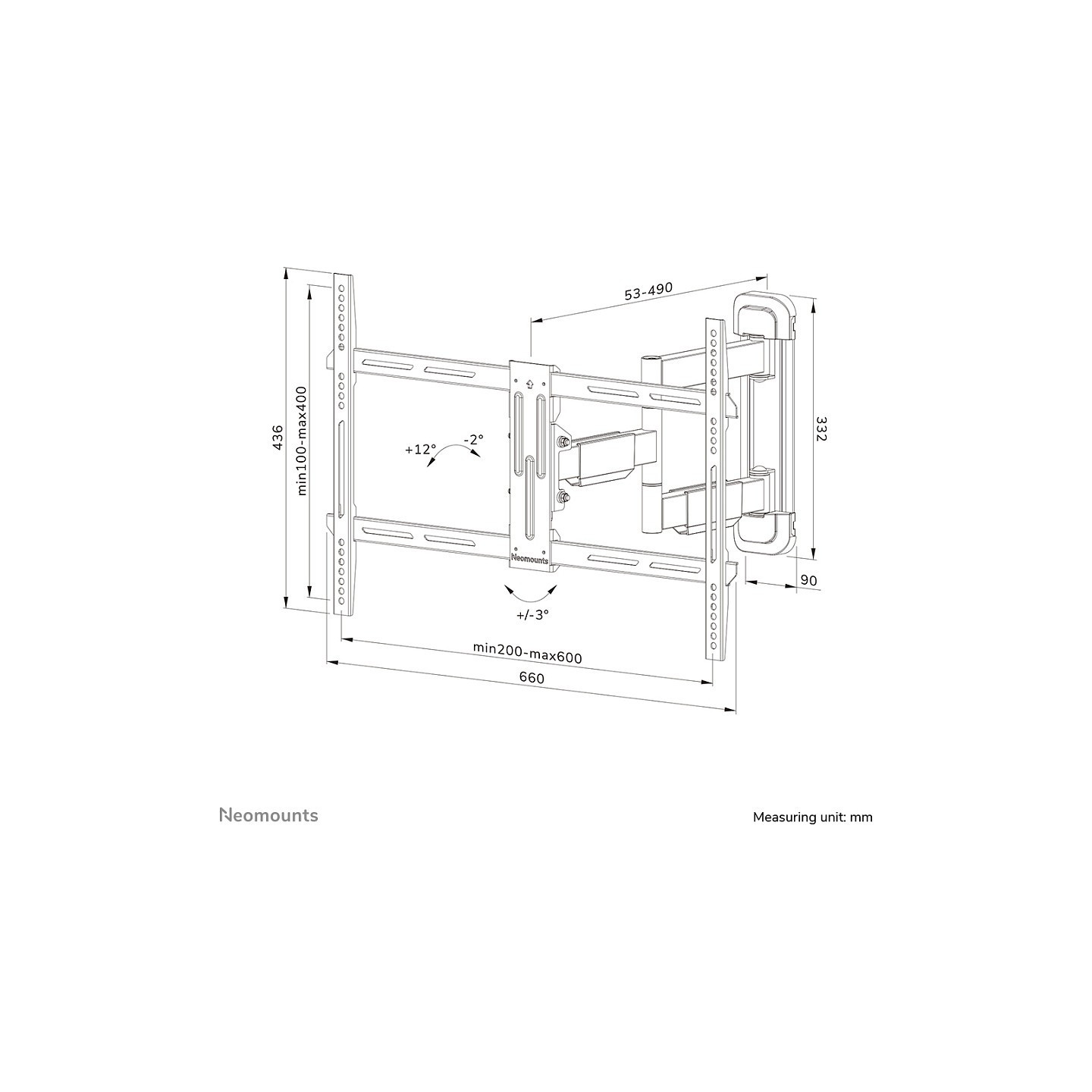 Neomounts WL40-550BL16 bewegliche Wandhalterung für 40-65' Bildschirme - Schwarz — Buy in Cyprus with Fast Delivery