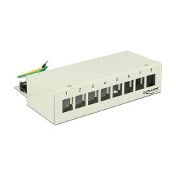 Delock Keystone Desktop Patchpanel 8 Port grau — Buy in Cyprus with Fast Delivery