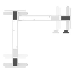 DIGITUS Elektrisch höhenverstellbares Tischgestell. 90° L-Form. Triple-Motor. 2-Stufen. Weiß
