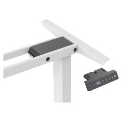 DIGITUS Elektrisch höhenverstellbares Tischgestell. 90° L-Form. Triple-Motor. 2-Stufen. Weiß