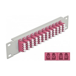 Delock 10? LWL Patchpanel 12 Port LC Quad violett 1 HE grau — Buy in Cyprus with Fast Delivery