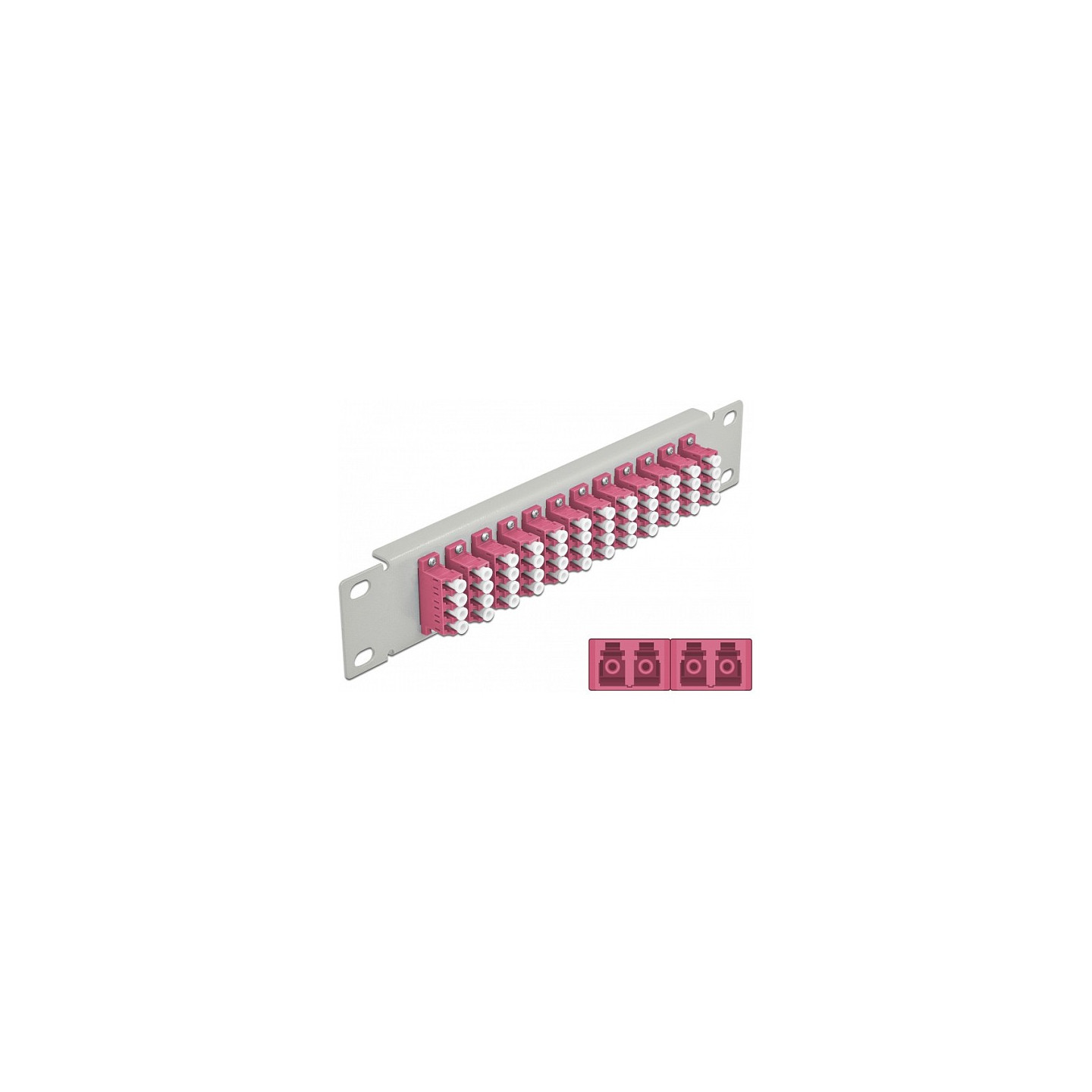 Delock 10? LWL Patchpanel 12 Port LC Quad violett 1 HE grau — Buy in Cyprus with Fast Delivery