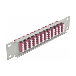 Delock 10? LWL Patchpanel 12 Port LC Quad violett 1 HE grau — Buy in Cyprus with Fast Delivery