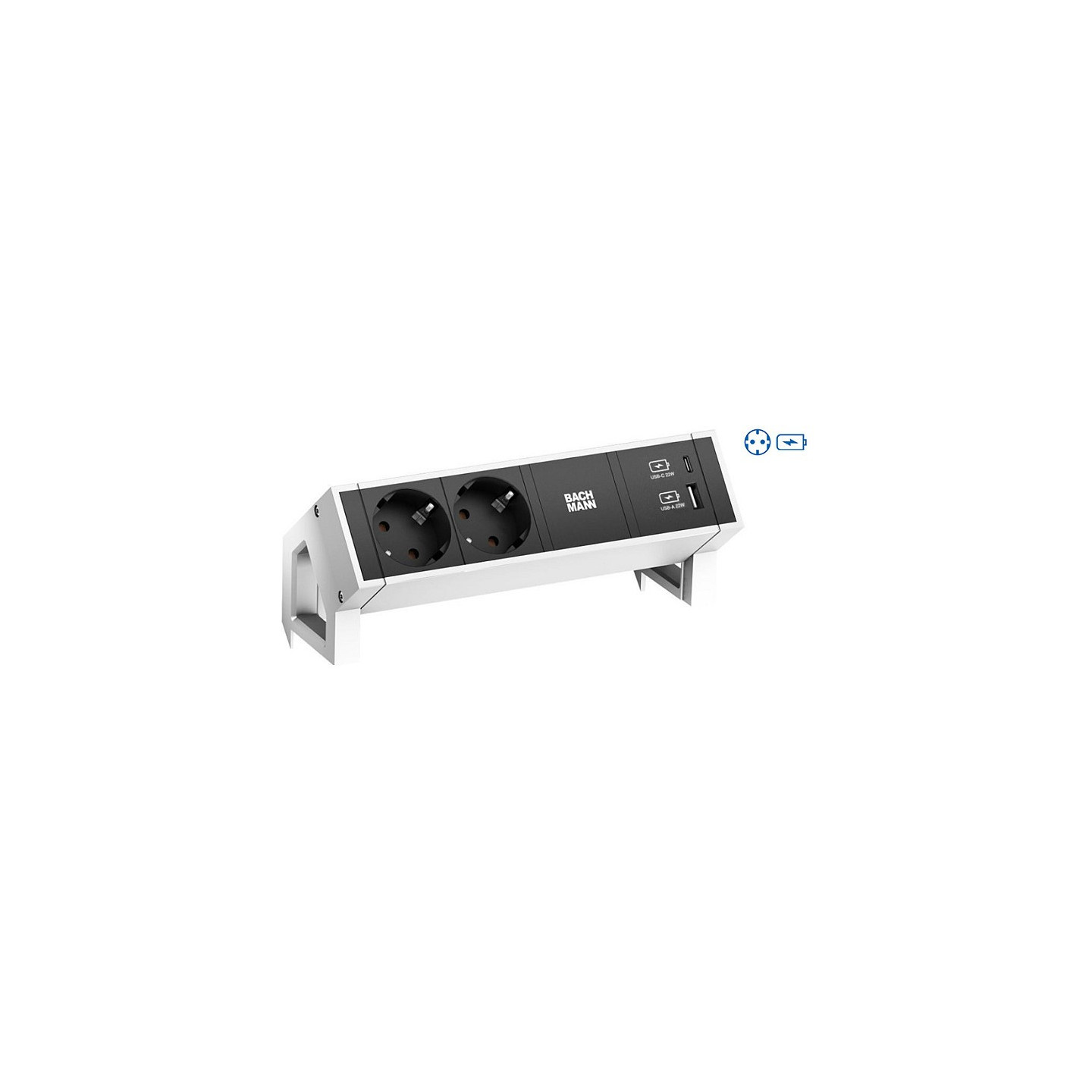BACHMANN DESK2 2xSchutzkontakt USB A&C USB Charger 22W 0.2m GST18 weiss — Buy in Cyprus with Fast Delivery