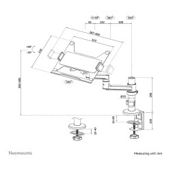 Neomounts DS20-425BL1 Tischhalterung für Laptops Gelenkarm (11.6' - 17.3') max 5kg - Schwarz