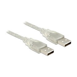 DeLock Kabel USB 2.0 Typ-A Stecker to USB 2.0 Typ-A Stecker 1.5 m transparent — Buy in Cyprus with Fast Delivery