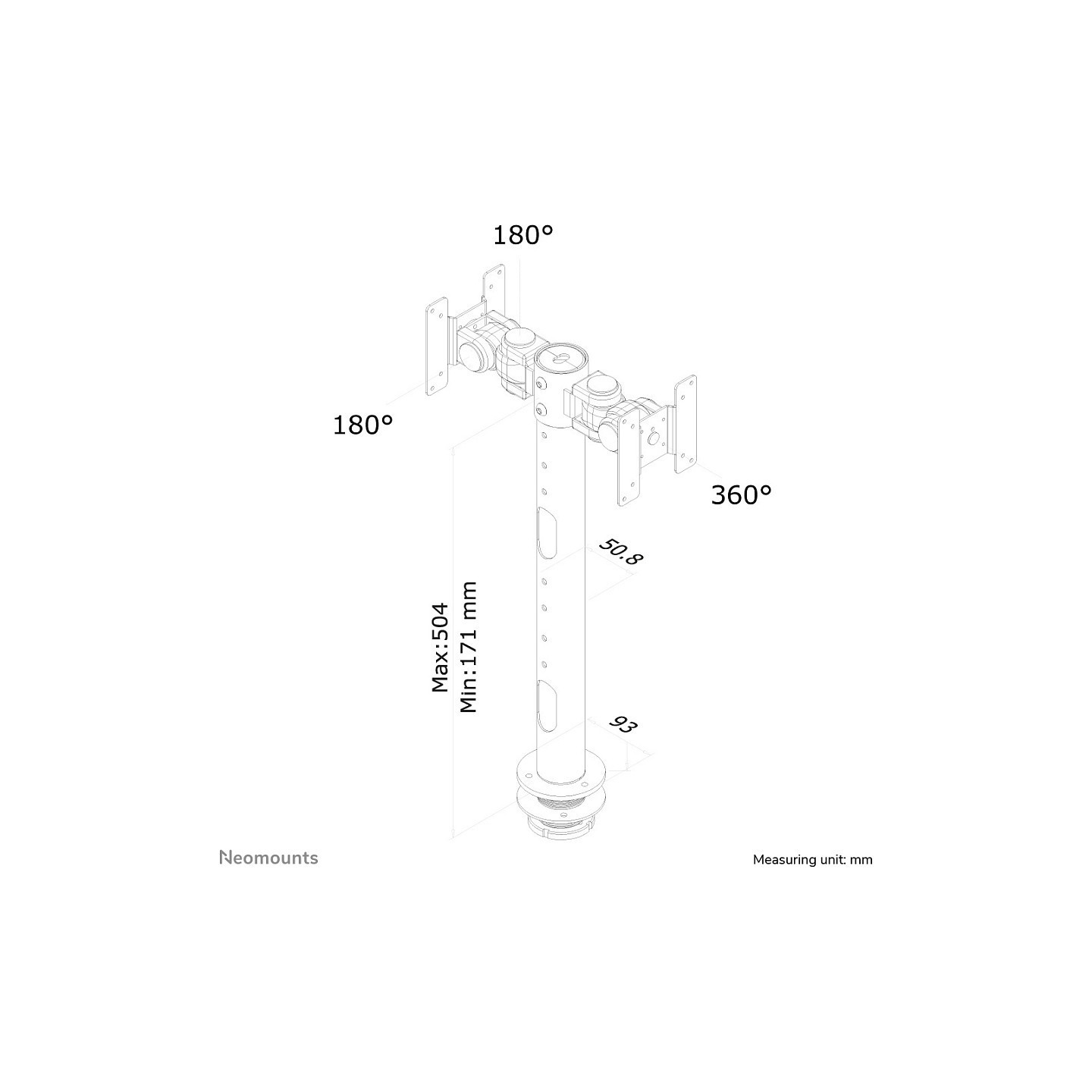 Tischhalterung für zwei Flachbildschirme bis 30' (76 cm) 10KG FPMA-D050DBLACK Neomounts — Buy in Cyprus with Fast Delivery