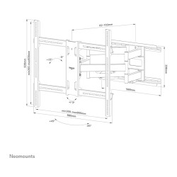 Neomounts WL40S-950BL18 bewegliche Wandhalterung für 55-110' Bildschirme - Schwarz — Buy in Cyprus with Fast Delivery