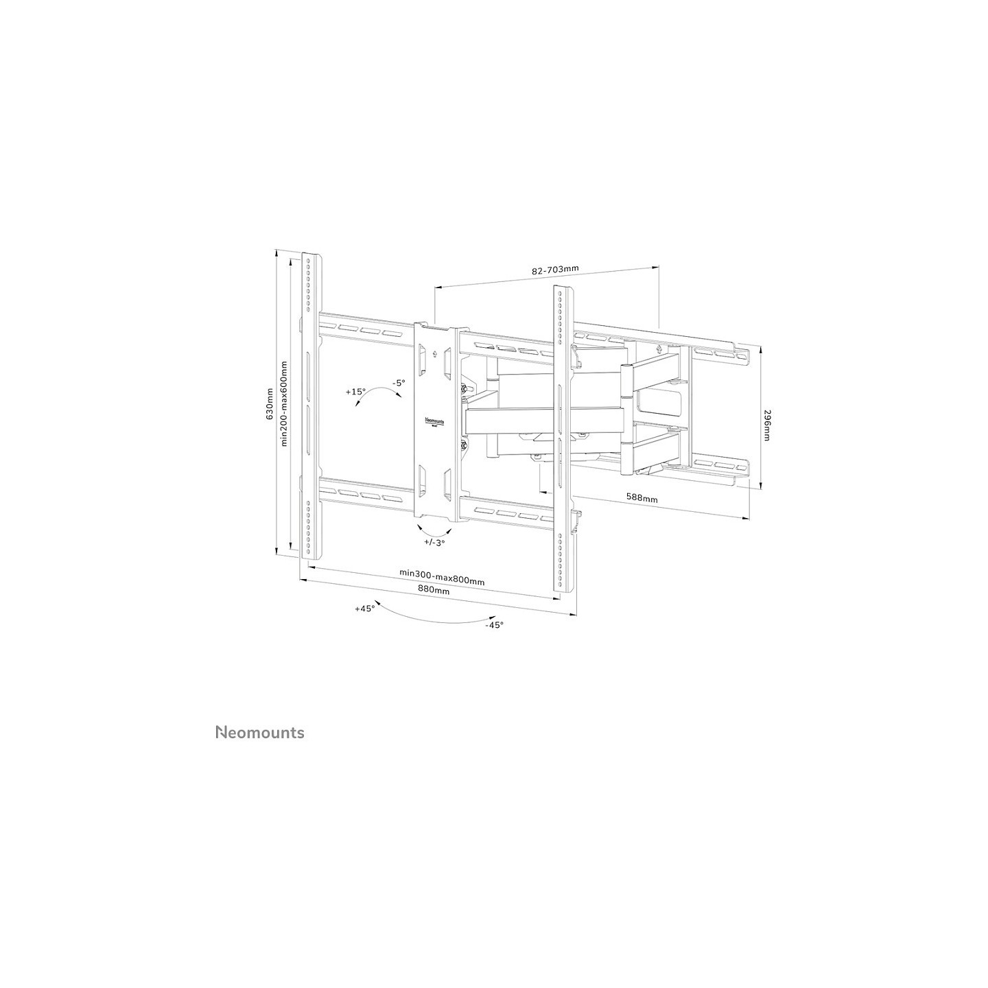 Neomounts WL40S-950BL18 bewegliche Wandhalterung für 55-110' Bildschirme - Schwarz — Buy in Cyprus with Fast Delivery