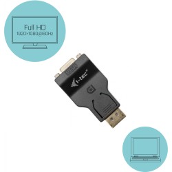 Buy i-tec DisplayPort to VGA Adapter - Black - DP (male) to VGA (female), 1080p@... in Cyprus, Nicosia, Limassol, Larnaka, Pafos