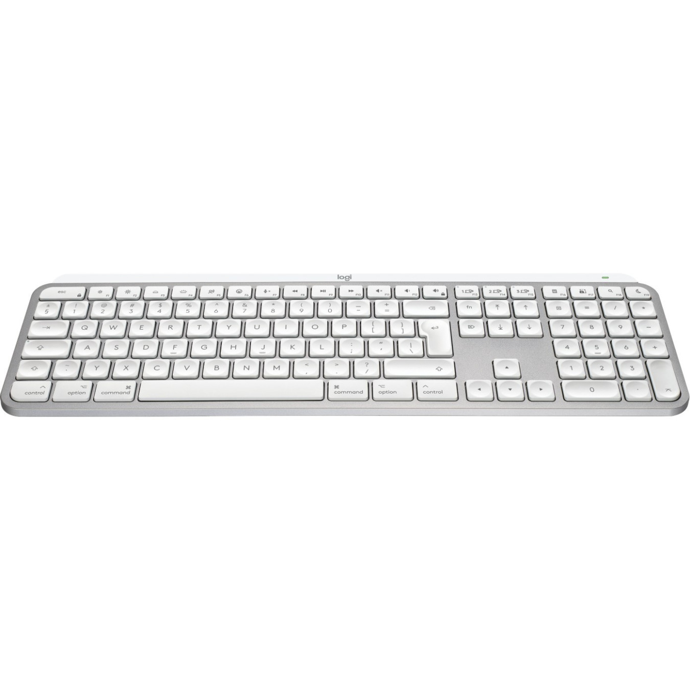 Logitech MX Keys S for Mac - MX Keys S - Wireless White Backlit Aluminium Full-Size Keyboard (Bluetooth + 2.4 GHz)