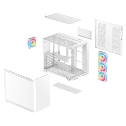 DeepCool CG530U 4F WH ATX Curved Glass Panoramic Case White - R-CG530U4FWH (Boxed) — Buy in Cyprus with Fast Delivery