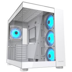 Cougar FV150 RGB White - Mid Tower ATX PC Case - Dual Chamber 400mm GPU - 4 ARGB Fans (Boxed)