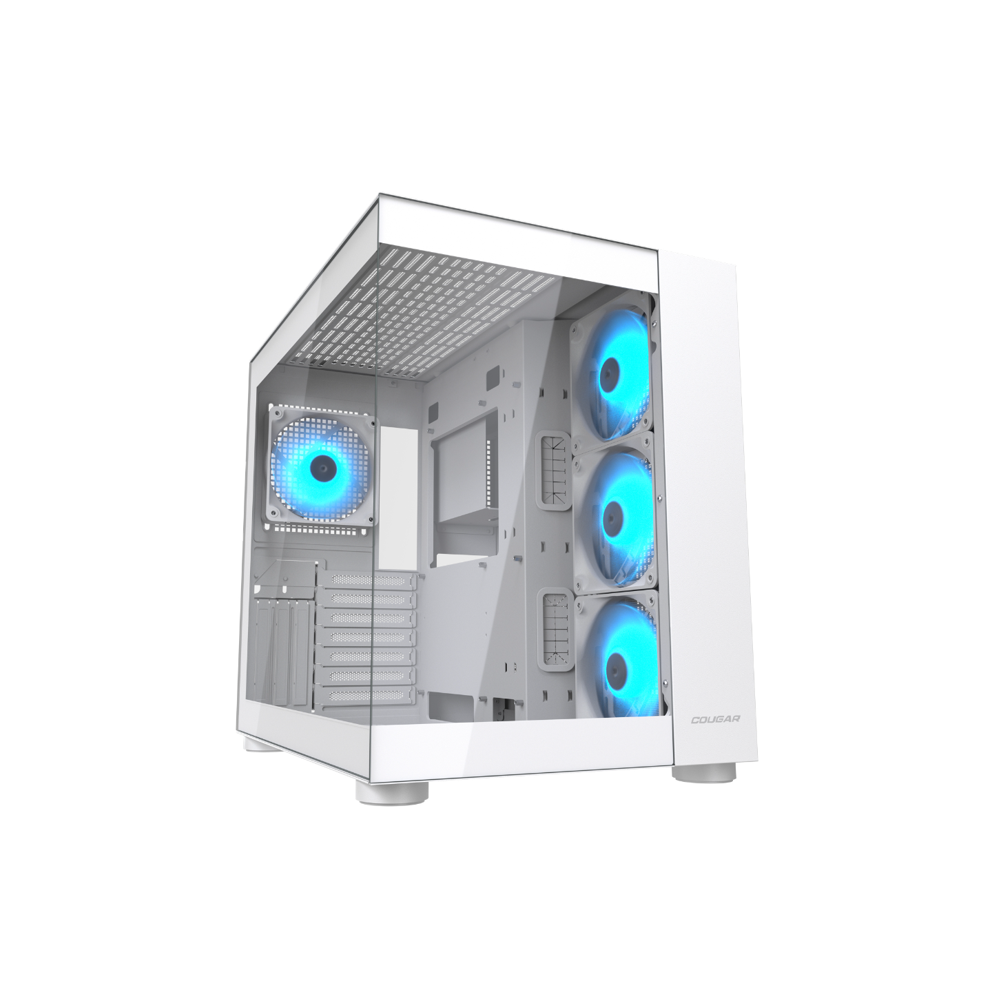 Cougar FV150 RGB White - Mid Tower ATX PC Case - Dual Chamber 400mm GPU - 4 ARGB Fans (Boxed)