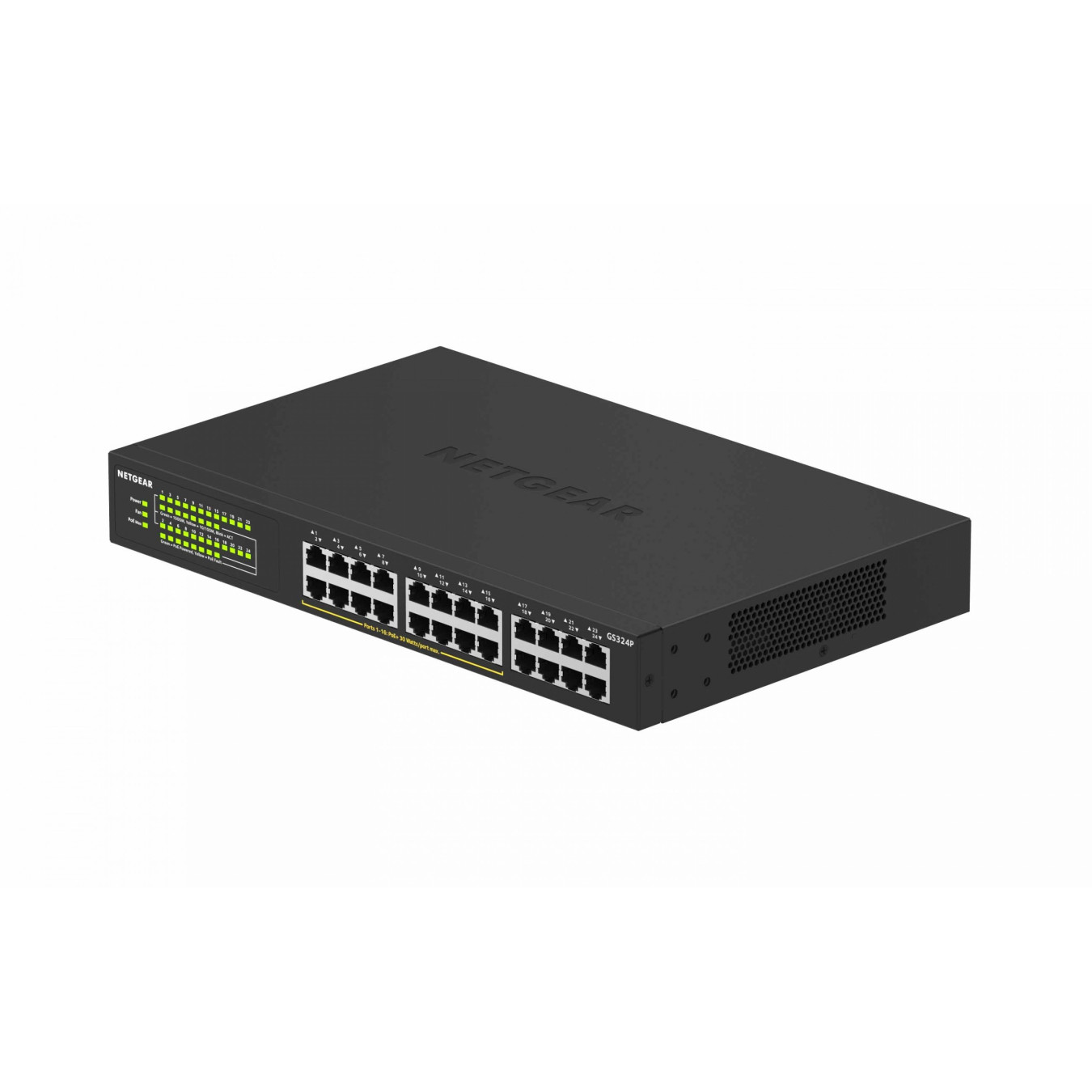 NETGEAR GS324P-100EUS - 24-Port Gigabit Unmanaged PoE+ Switch, Black, 1U Rackmount — Buy in Cyprus with Fast Delivery