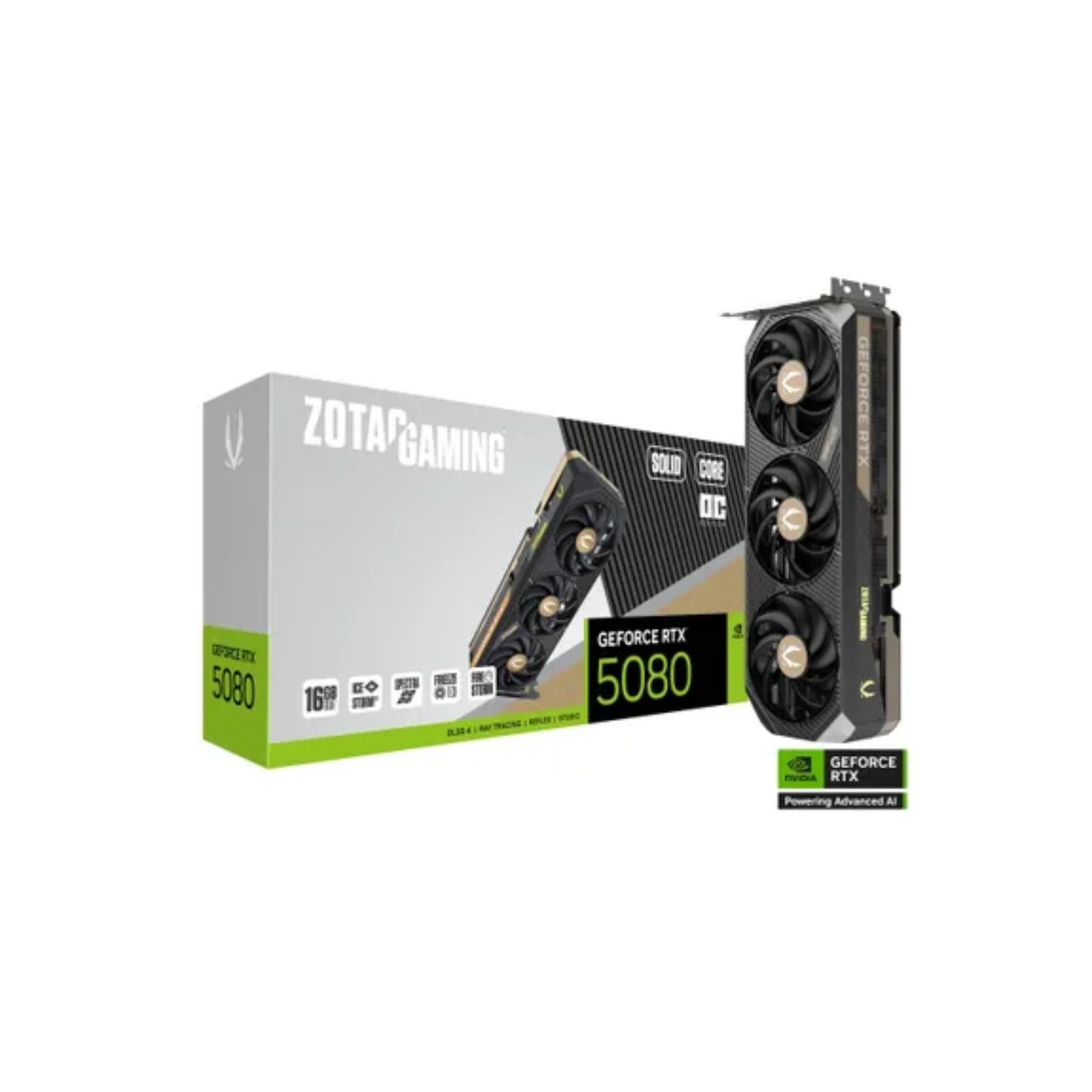 ZOTAC GeForce RTX 5080 SOLID CORE OC – 16GB GDDR7, Boost 2640 MHz | Armenius Store