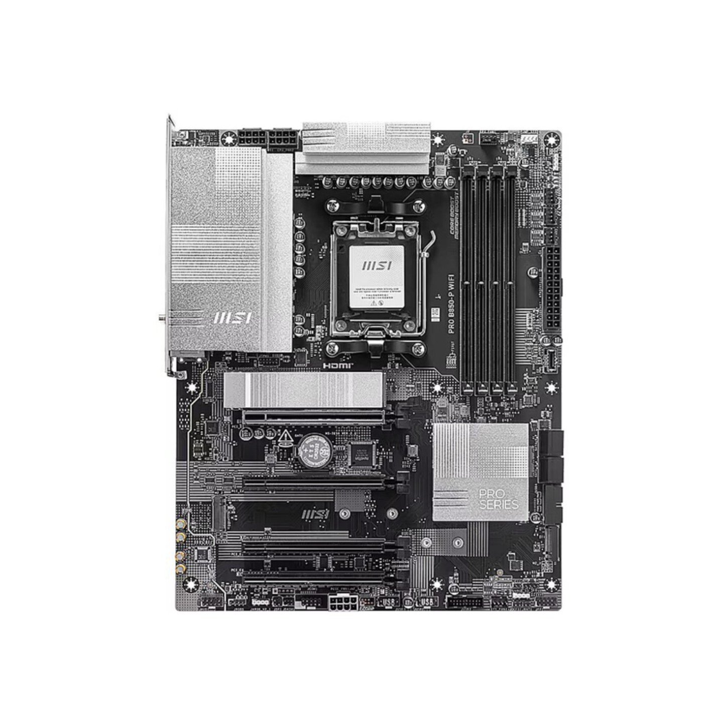 MSI PRO B850-P WIFI - AM5 ATX Motherboard, DDR5 (4x DIMM, 256GB), PCIe 5.0, 3x M.2, 5G LAN, Wi-Fi 7, RGB (Black)