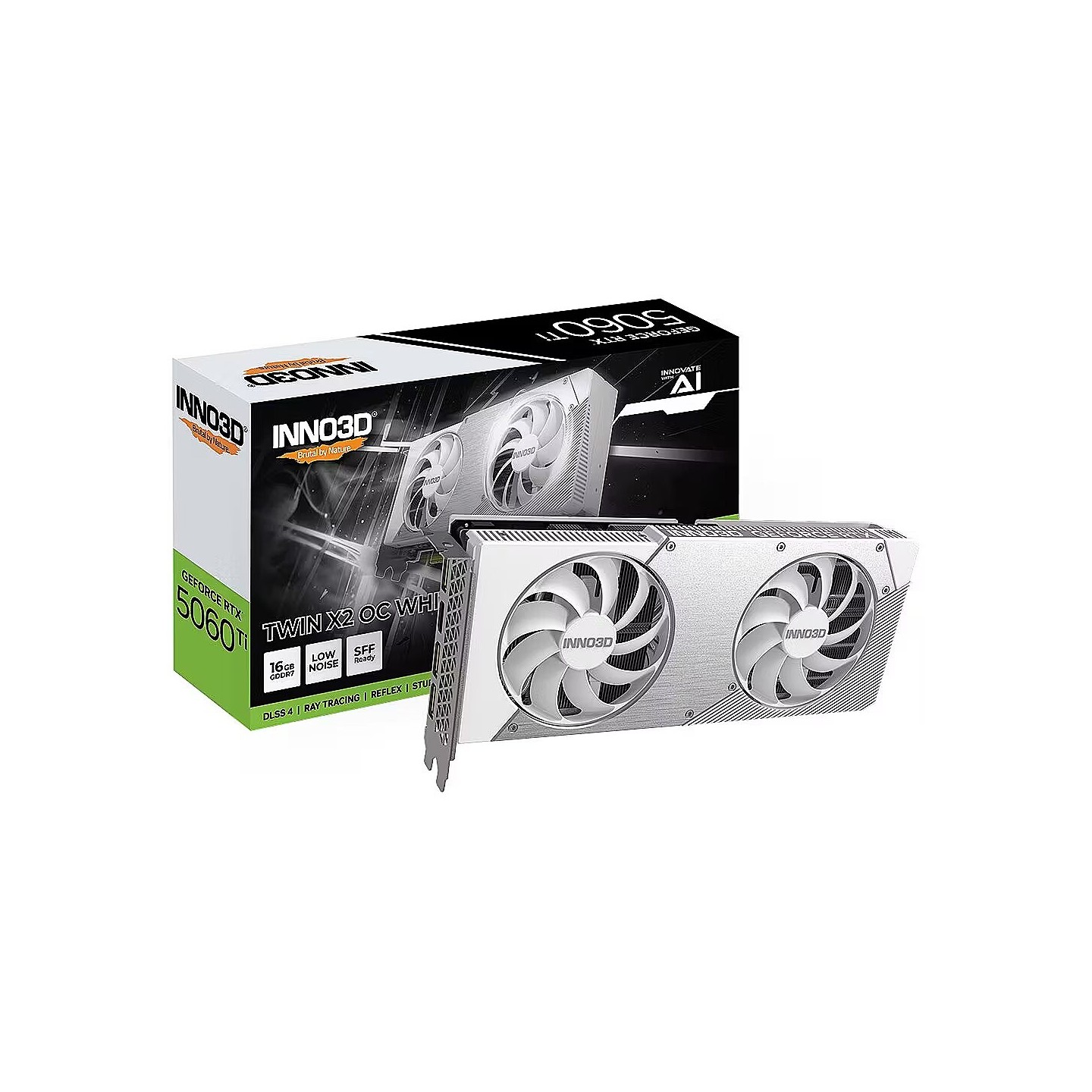 INNO3D GeForce RTX 5060 Ti TWIN X2 OC - White - 16GB GDDR7 - Boost 2602 MHz — Buy in Cyprus with Fast Delivery