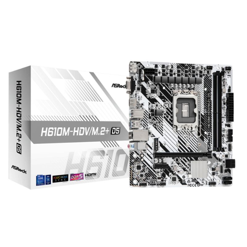 ASRock H610M-HDV/M.2+ D5 LGA1700 Micro-ATX DDR5 PCIe4.0 (Boxed) — Buy in Cyprus with Fast Delivery