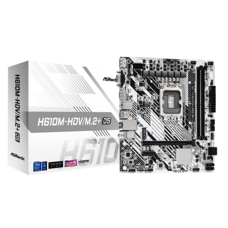 ASRock H610M-HDV/M.2+ D5 LGA1700 Micro-ATX DDR5 PCIe4.0 (Boxed) — Buy in Cyprus with Fast Delivery