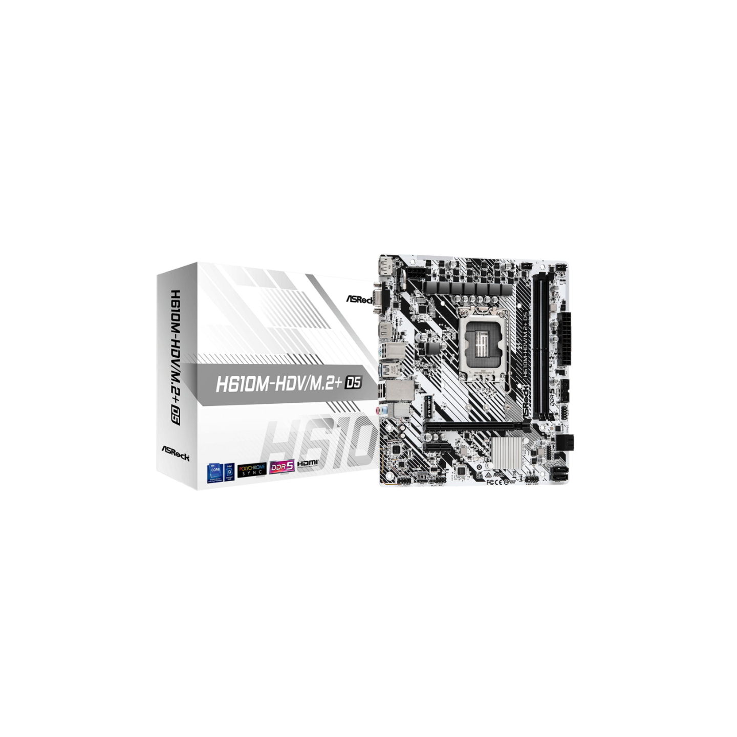 ASRock H610M-HDV/M.2+ D5 LGA1700 Micro-ATX DDR5 PCIe4.0 (Boxed) — Buy in Cyprus with Fast Delivery
