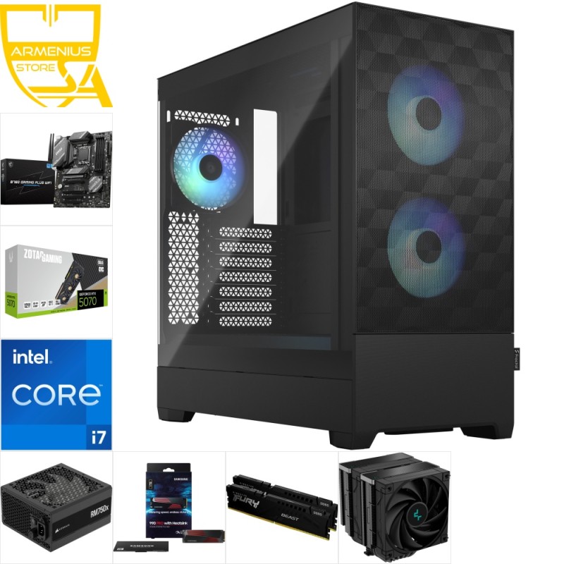 Custom High performance PC - Intel Core i7-14700F, GeForce RTX 5070 12GB, 64GB DDR5, 2TB NVMe