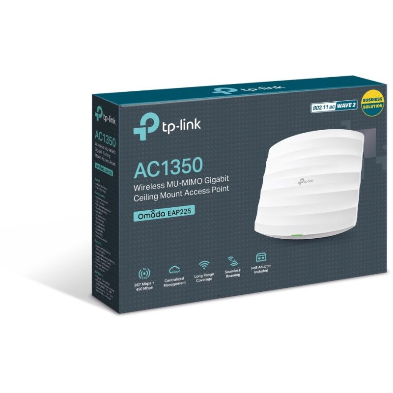 Buy TP-Link Omada EAP225 - AC1350 Dual-Band Wi-Fi 5 Access Point - White, PoE in Cyprus, Nicosia, Limassol, Larnaka, Pafos