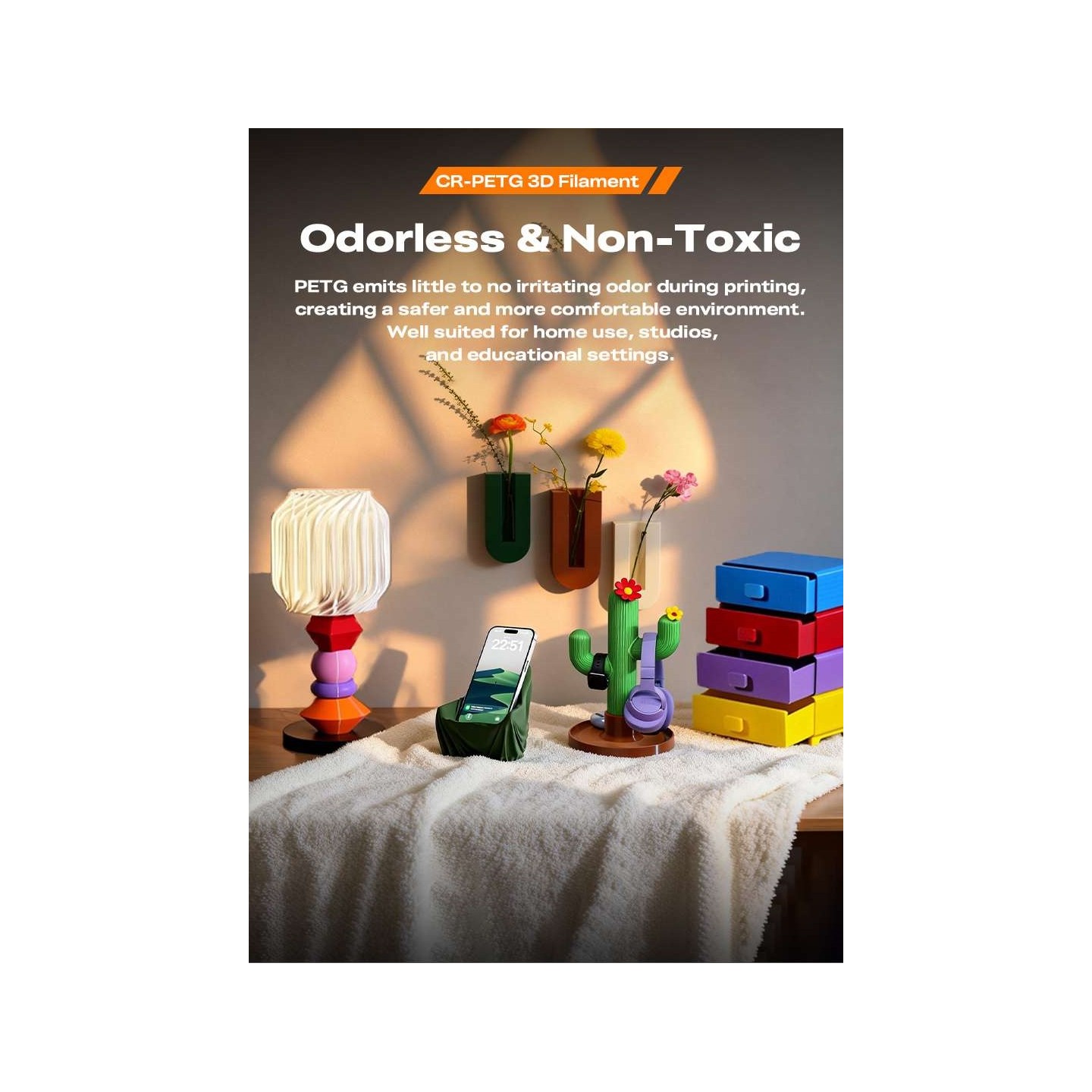 Buy Creality CR-PETG Green 3D Printer Filament, Hard Glossy, Tensile Str. 49MPA, 1 kg Spool1.76 in Cyprus, Nicosia, Limassol, La