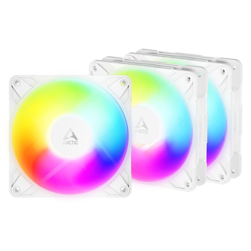 ARCTIC P12 Pro Reverse A-RGB White 3-Pack | 120mm Reverse Blade PWM Case Fans — Armenius Store Cyprus