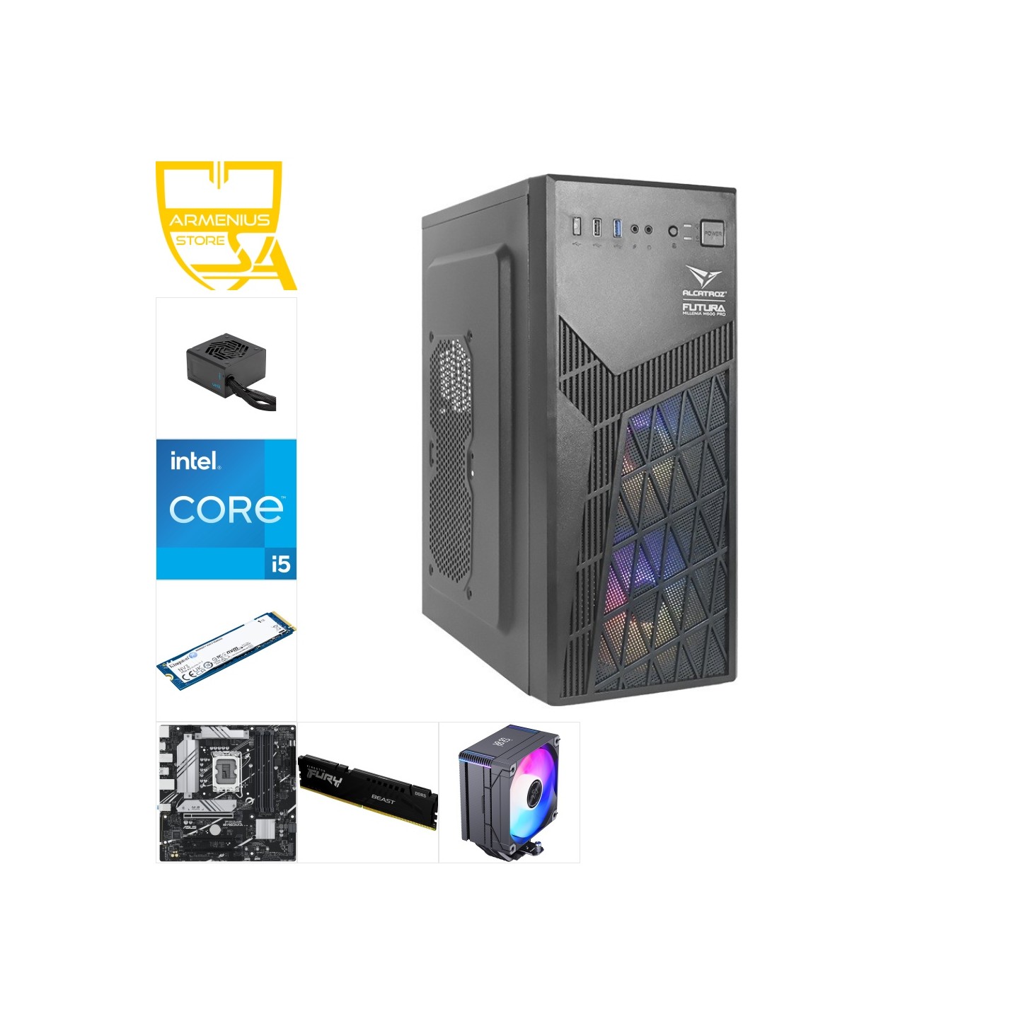 Custom PC - Intel i5-12400, Intel UHD 730, 16GB DDR5, 1TB NVMe — Buy in Cyprus with Fast Delivery