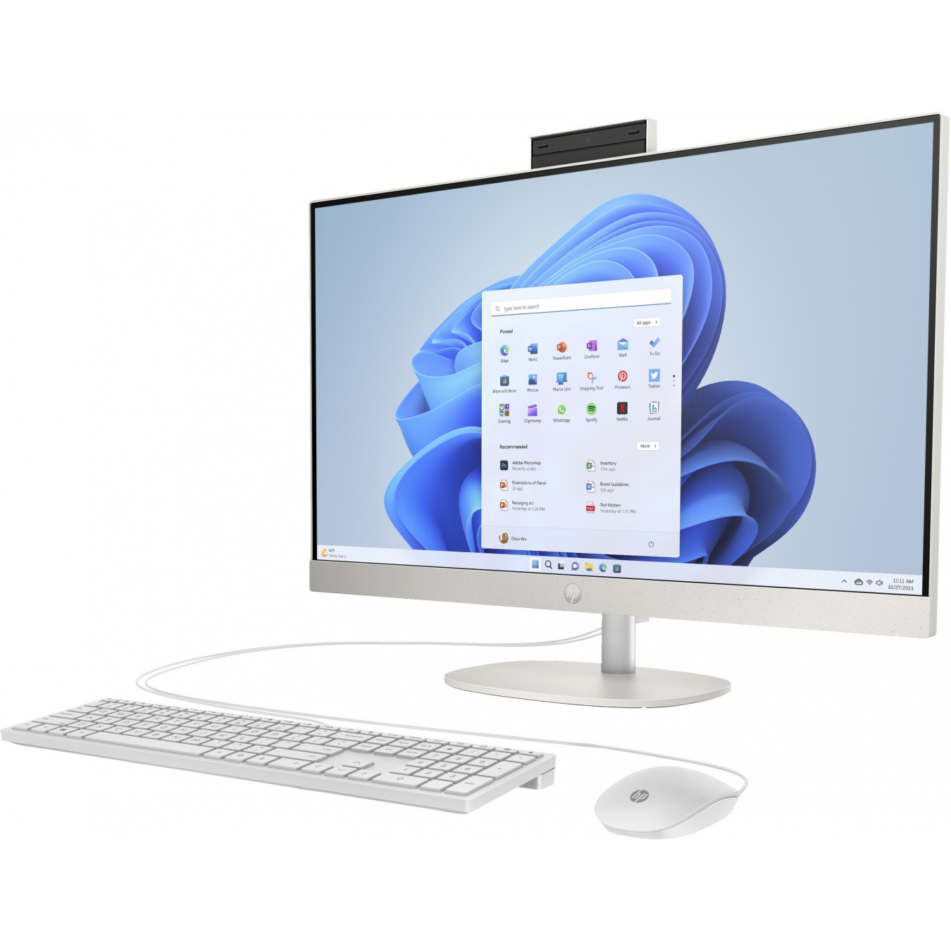 HP All-in-One 27-cr0005ng - 27" FHD IPS, AMD Ryzen 3 7320U 2.4/4.1GHz, 8GB LPDDR5, 512GB SSD, White