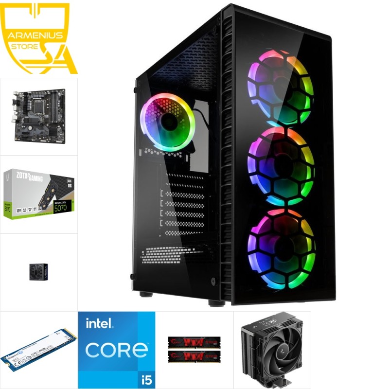 Custom Gaming PC - Intel i5-12400F, RTX 5070, 32GB DDR4, 1TB NVMe — Buy in Cyprus with Fast Delivery