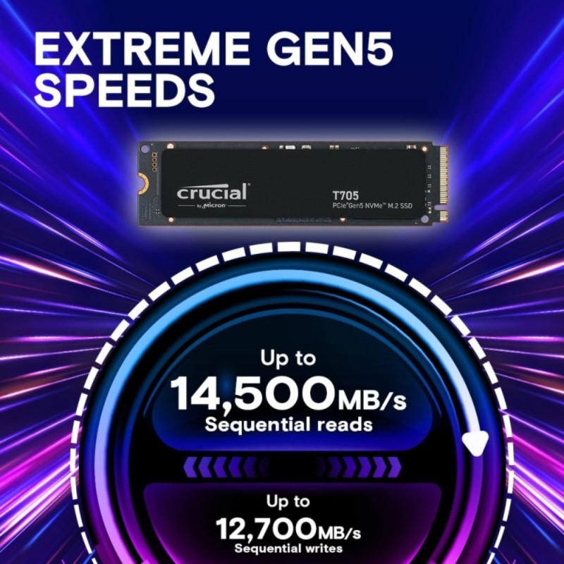 Crucial T705 2TB NVMe SSD - PCIe 5.0 x4 M.2 14,500/12,700 MB/s - CT2000T705SSD3 (Boxed) — Buy in Cyprus with Fast Delivery