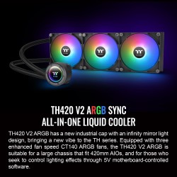 Thermaltake TH420 V2 ARGB Sync 420mm AIO CPU Cooler CL-W376-PL14SW-A (Boxed) — Buy in Cyprus with Fast Delivery