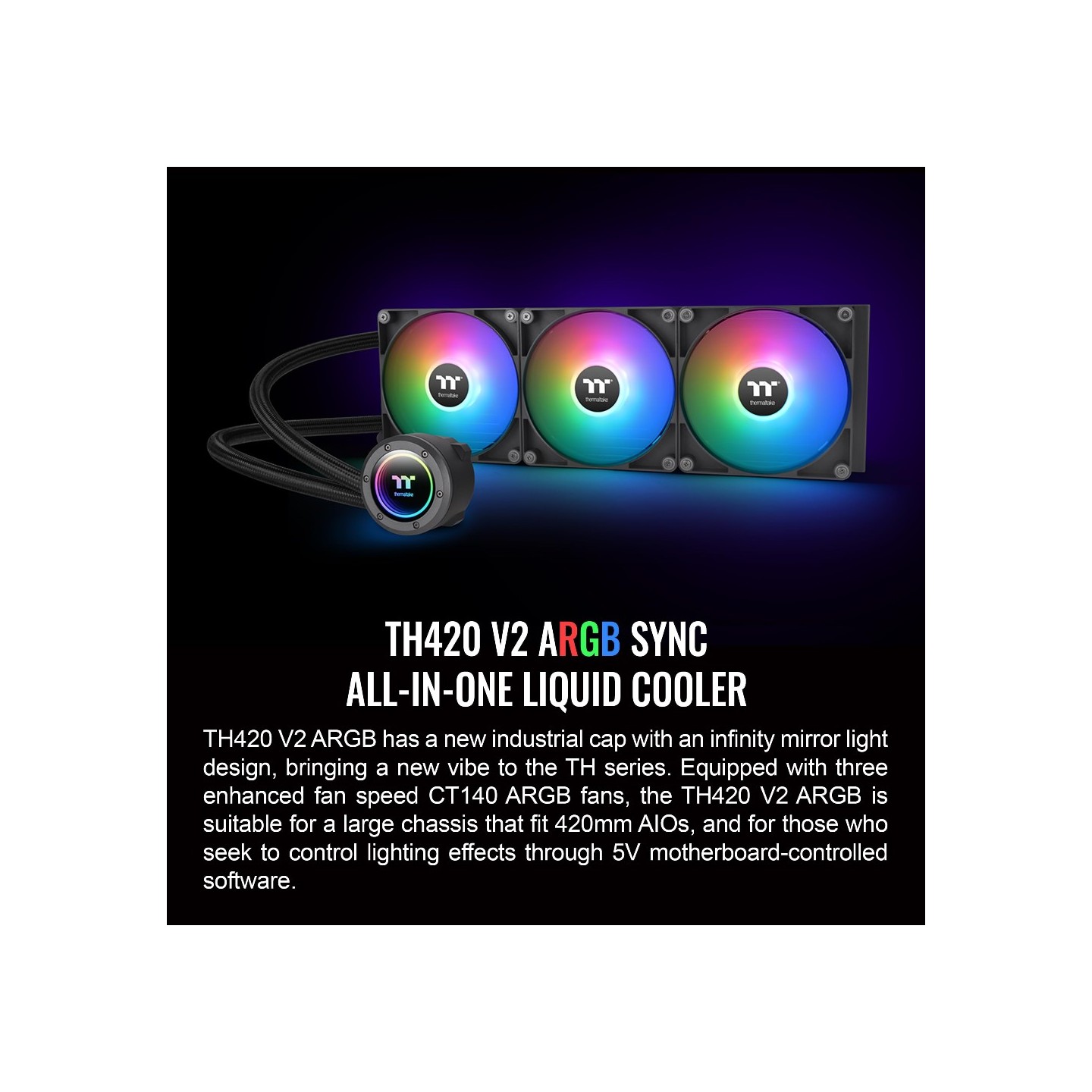 Thermaltake TH420 V2 ARGB Sync 420mm AIO CPU Cooler CL-W376-PL14SW-A (Boxed) — Buy in Cyprus with Fast Delivery
