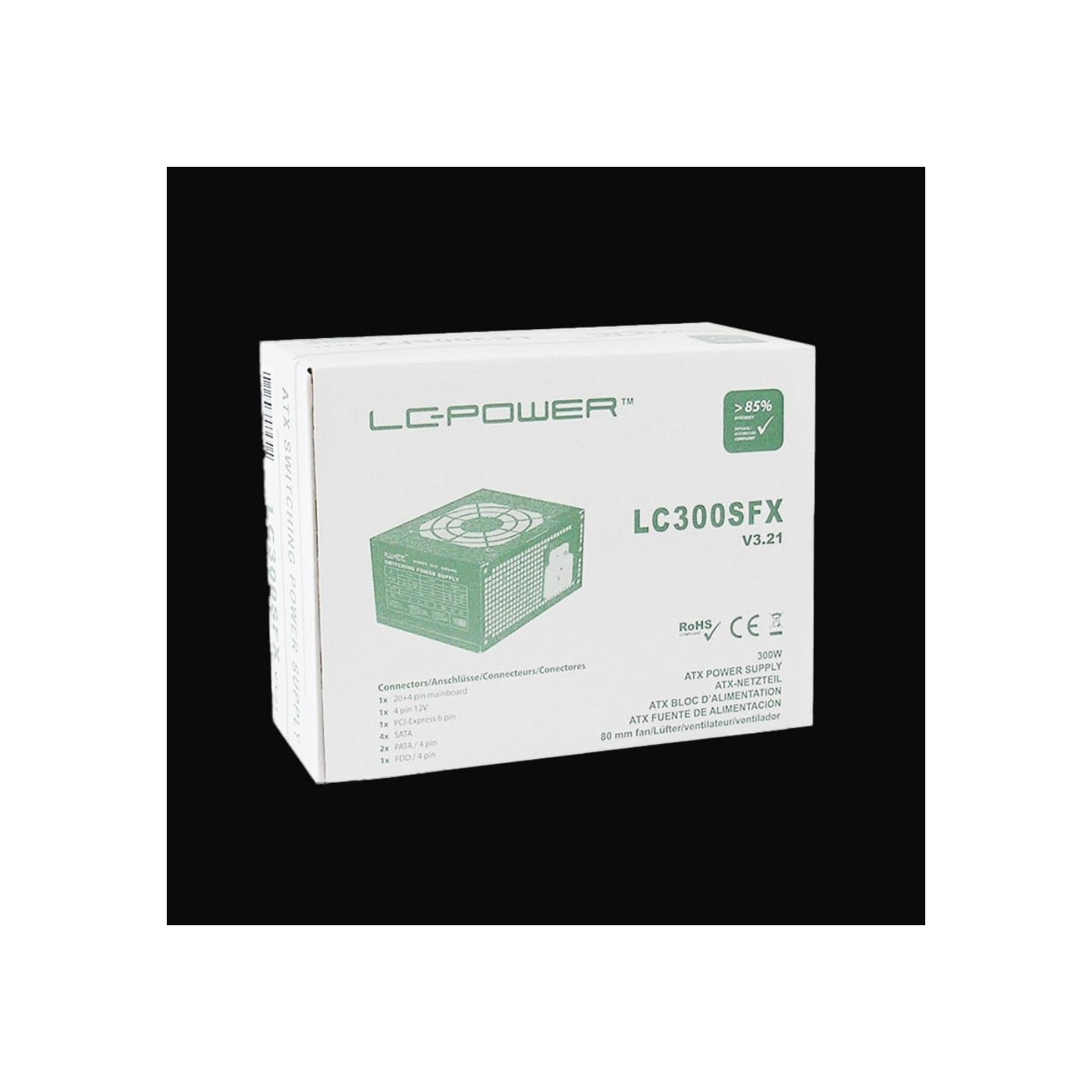 LC Power LC300SFX V3.21 SFX 250W (300W Peak) Silent PSU 80mm Fan (Retail) — Buy in Cyprus with Fast Delivery