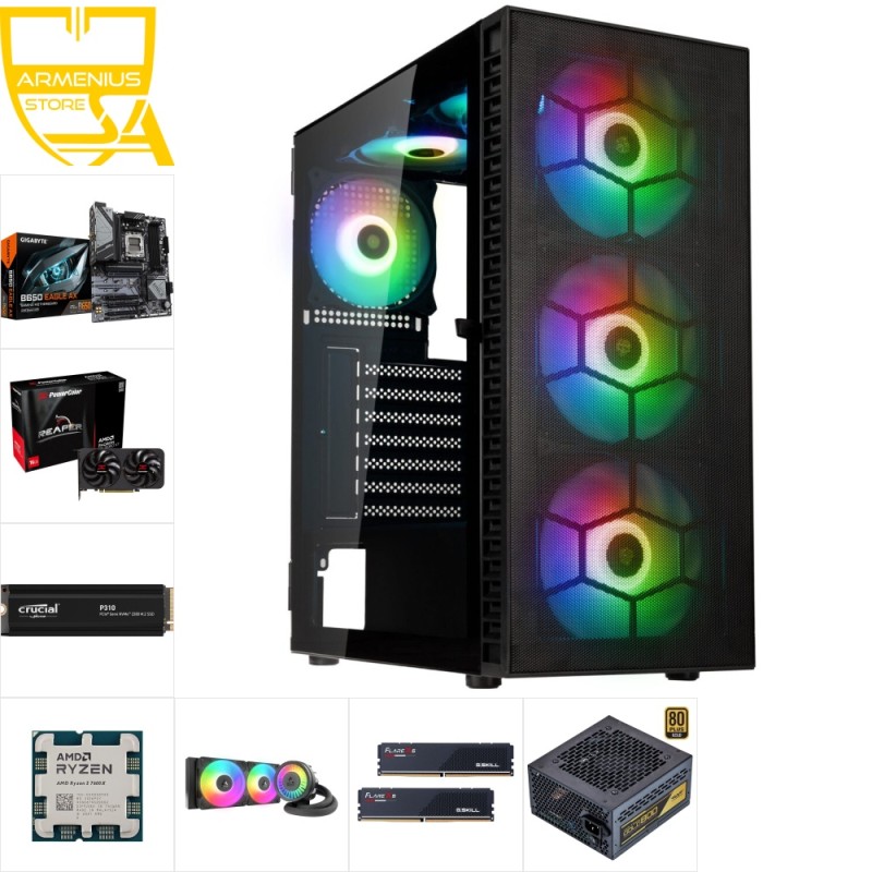 Custom Gaming PC - Ryzen 5 7600X, Radeon RX 9060 XT, 32GB DDR5, 1TB NVMe — Buy in Cyprus with Fast Delivery